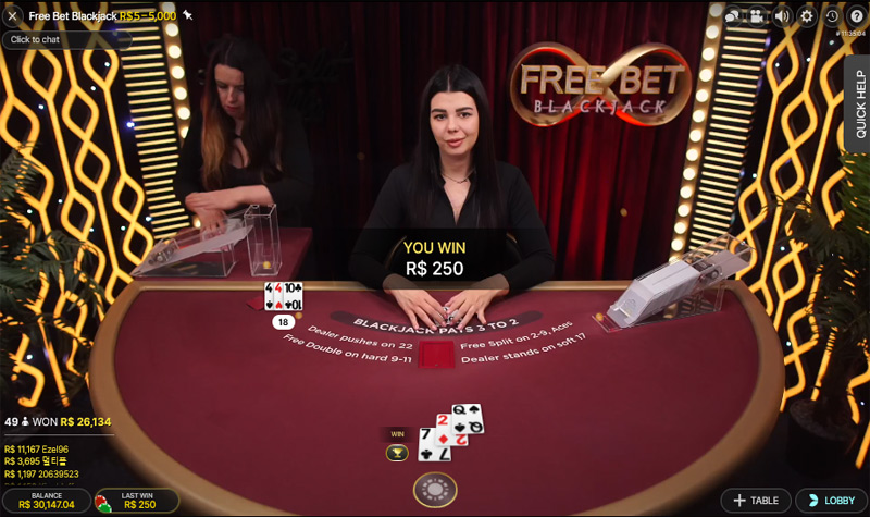 Free Bet Blackjack